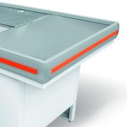 Balcão Caixa Check-out Standard com Kit Automação e Porta Balança 1,80m Vermelho INNA