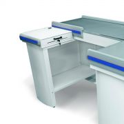 Balcão Caixa Check-out Standard com Kit Automação e Porta Balança 1,80m Azul INNAL