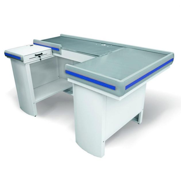 Balcão Caixa Check-out Standard com Kit Automação e Porta Balança 2,00m Azul INNAL